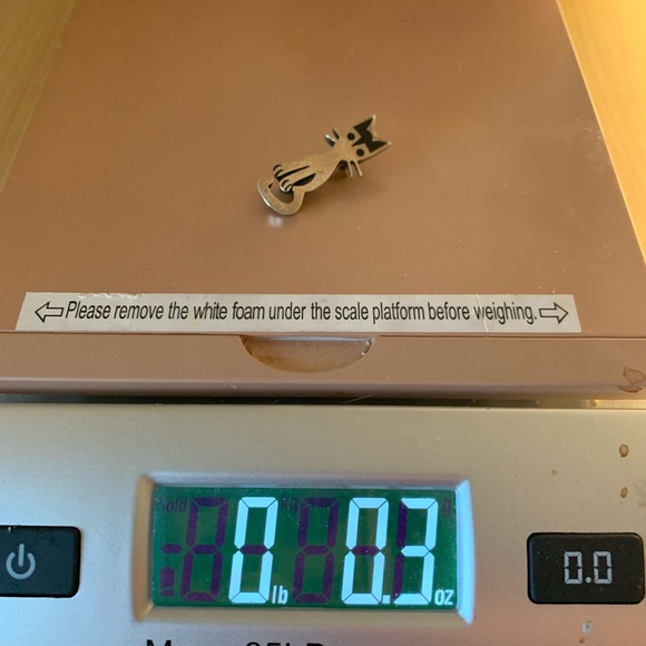 Vintage Taxco sterling enamel modern cat pin - Picture 6 of 6